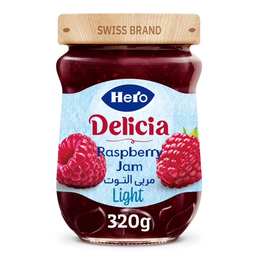 Hero Delicia Raspberry jam- Light- 320 gm
