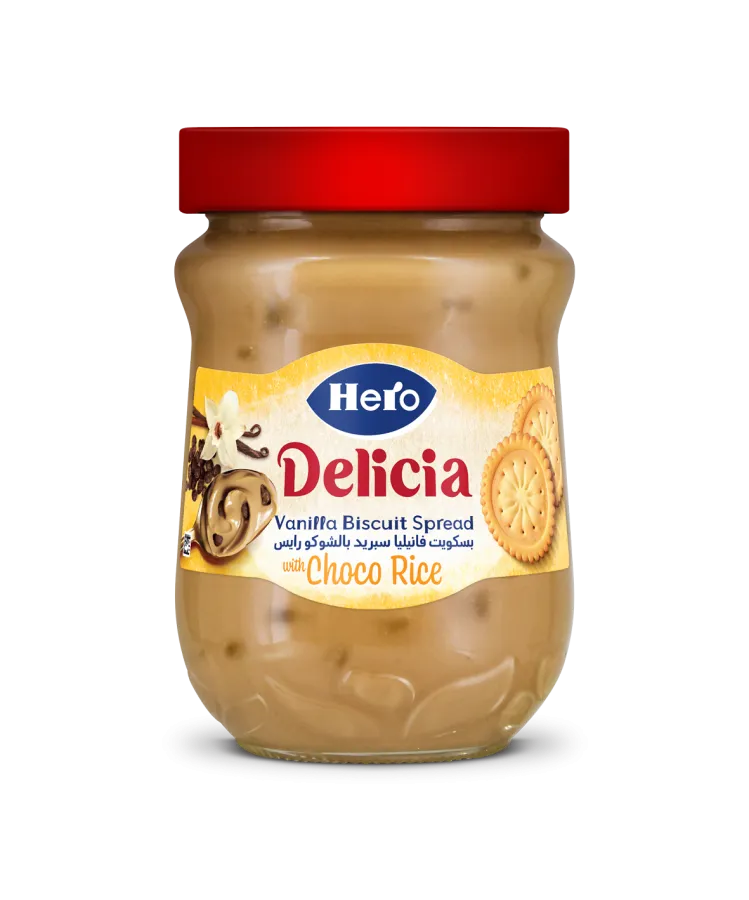 Hero Delicia Vanilla Biscuit Spread with Choco Rice 300 gm